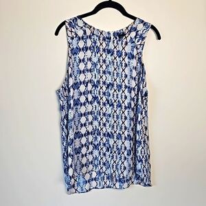 Cynthia Rowley Silk Sleeveless Blouse Snakeskin Pattern Large